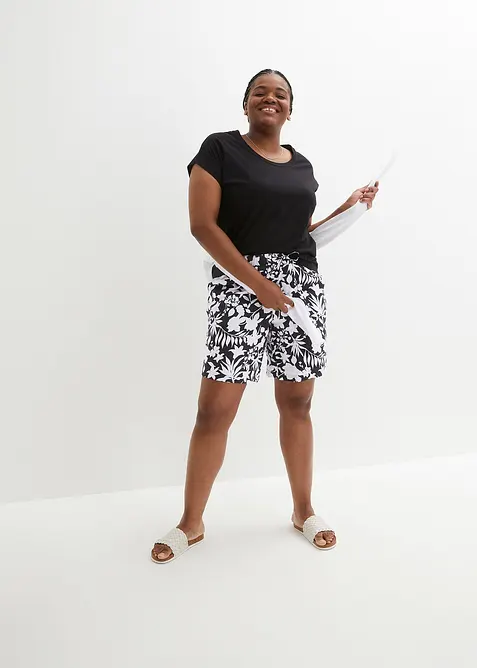 Short ample en viscose avec taille haute &eacute;lastiqu&eacute;e, bonprix