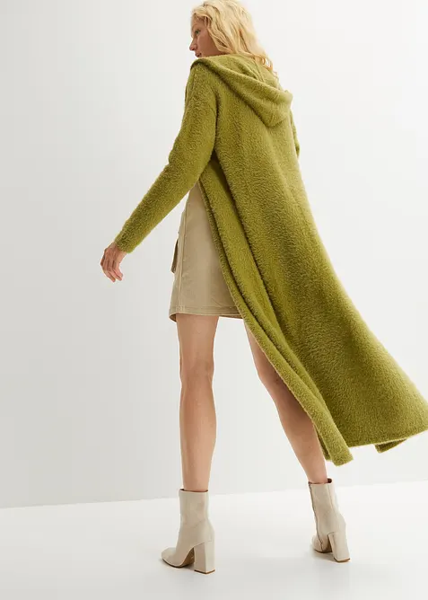 Long gilet en maille duveteuse, bonprix