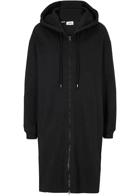 Long gilet zippé en molleton, base fendue sur les côtés, bonprix