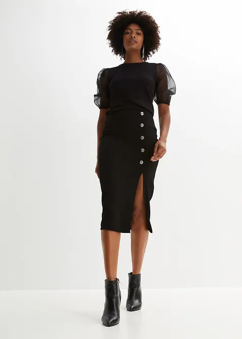 Jupe crayon à patte de boutonnage, bonprix