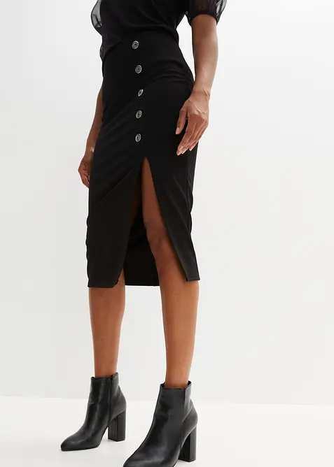 Jupe crayon à patte de boutonnage, bonprix