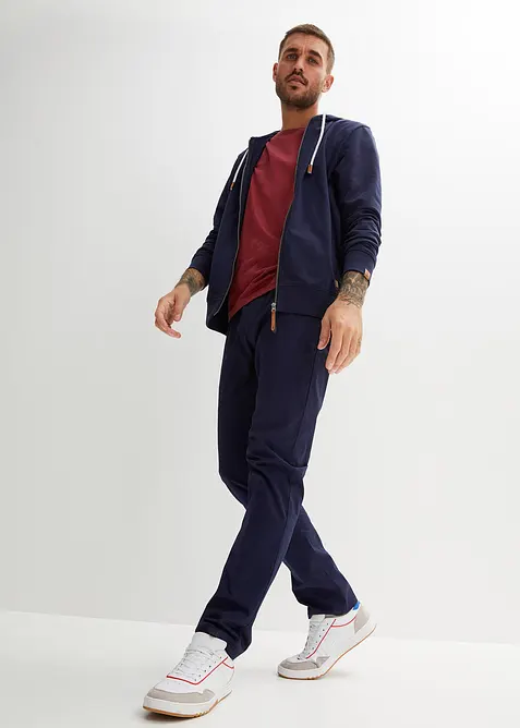 Sweat zippé à capuche et détails enduits, bonprix