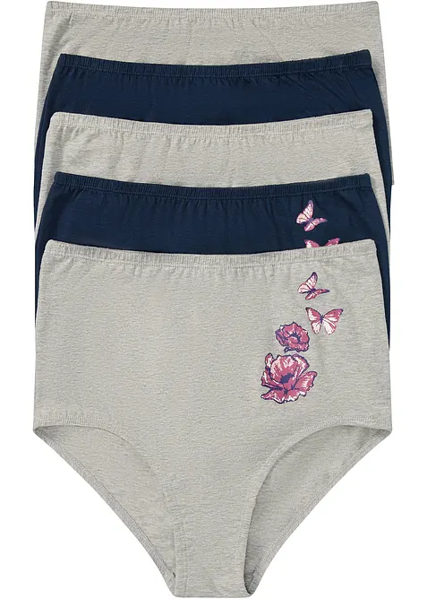 Lot de 5 slips taille haute, bonprix