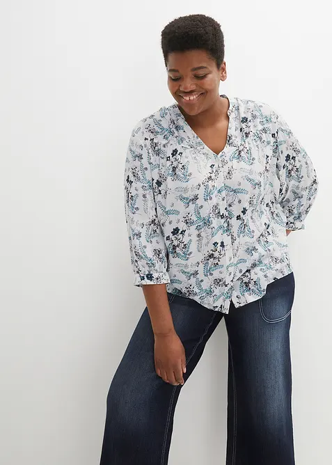 Blouse fluide en crépon de viscose, bonprix