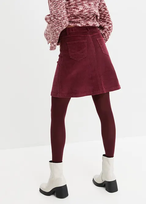 Jupe boutonnée en velours côtelé extensible, bonprix