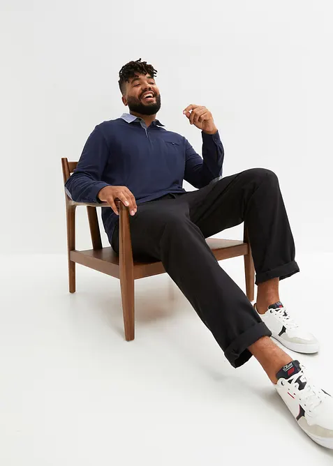 Polo manches longues en maille piqu&eacute;e 100% coton, bonprix