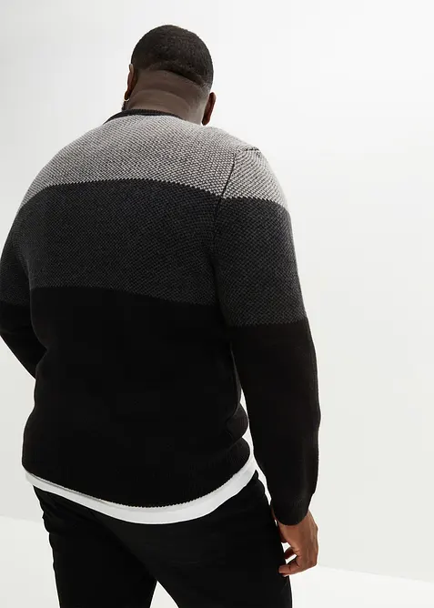 Pull col rond style color block, bonprix