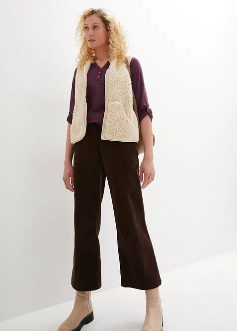 T-shirt col tunisien boutonné à manches longues, bonprix