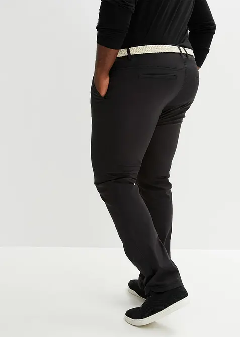 Pantalon chino droit avec taille élastique et ceinture, regular, bonprix