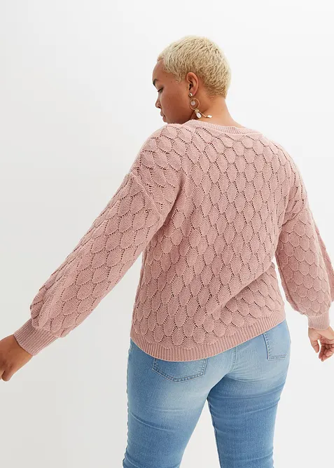 Pull en maille ajourée, bonprix