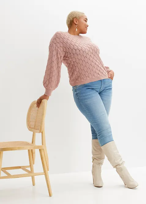 Pull en maille ajourée, bonprix