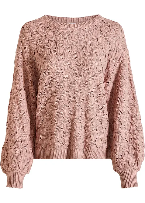 Pull en maille ajourée, bonprix