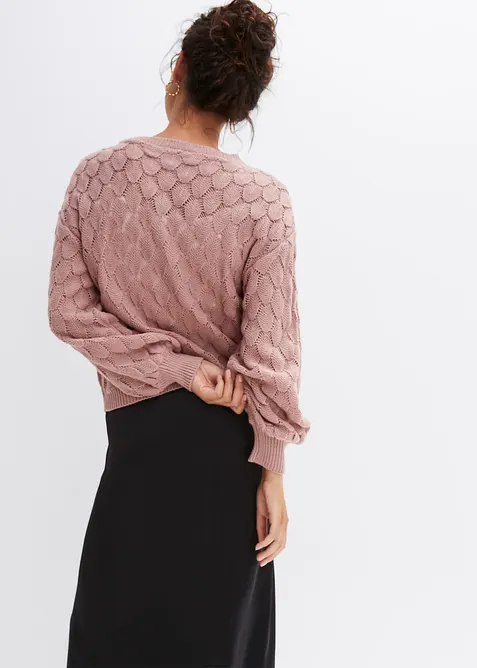 Pull en maille ajourée, bonprix
