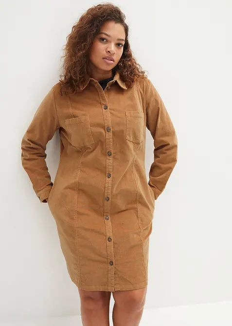 Robe en velours côtelé extensible, bonprix