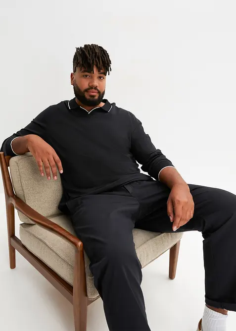 Polo manches longues 100% coton, bonprix