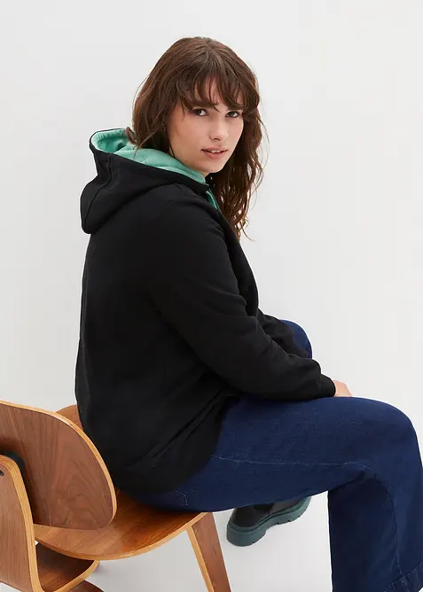 Sweat-shirt à capuche avec détails contrastants, bonprix