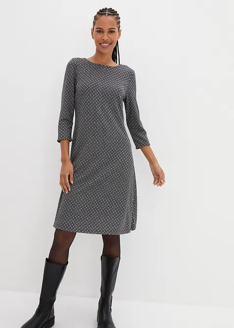 Robe en jersey milano de viscose mélangée avec motif jacquard, bonprix