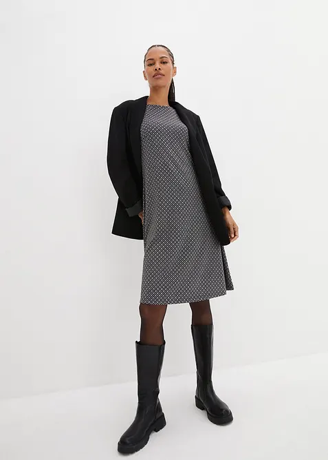 Robe en jersey milano de viscose mélangée avec motif jacquard, bonprix