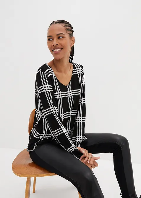 T-shirt manches longues avec base élastiquée, bonprix