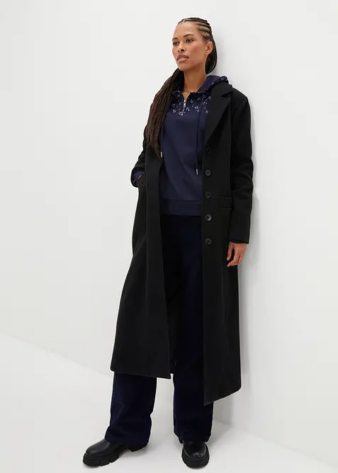 Sweat à capuche et col zippé, 100% coton, bonprix