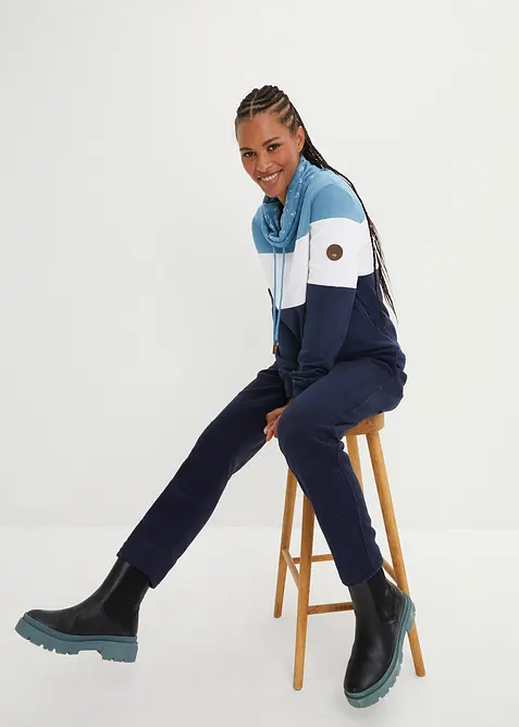 Sweat 100% coton à col imprimé, bonprix