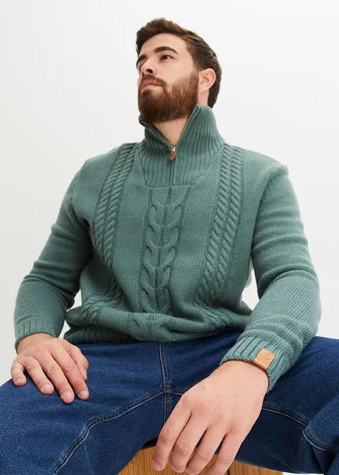 Pull camionneur en grosse maille torsadée, bonprix