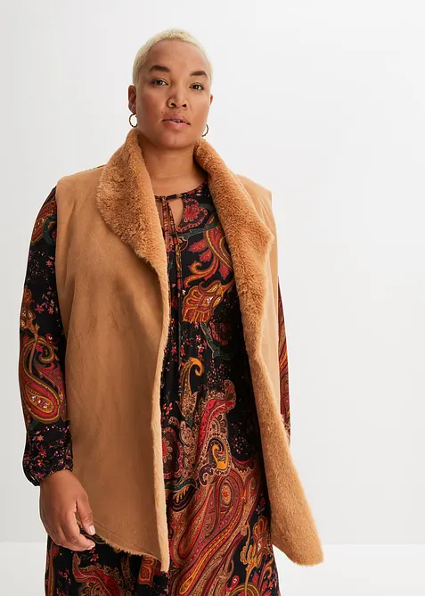 Gilet sans manches en tissu peluche, bonprix