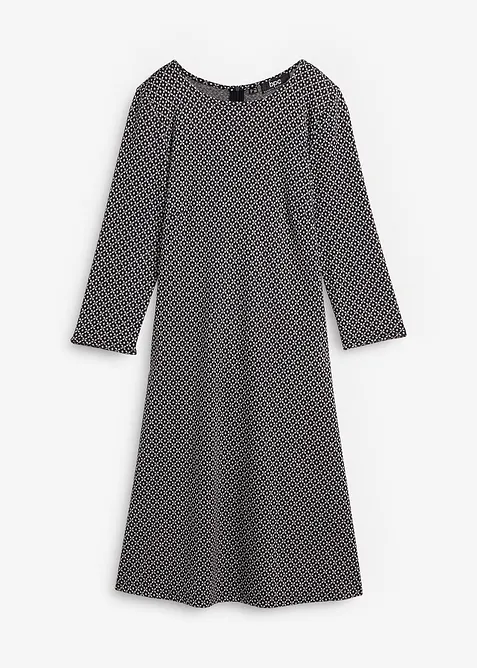 Robe en jersey milano de viscose mélangée avec motif jacquard, bonprix