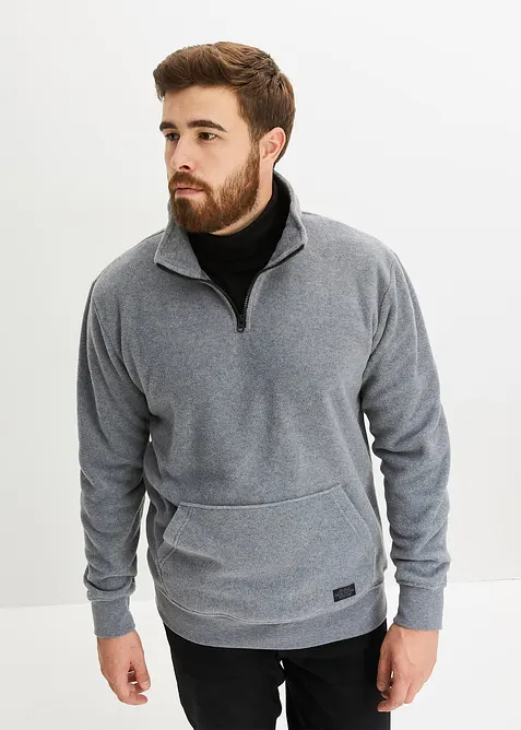 Pull en polaire à col zippé montant, bonprix
