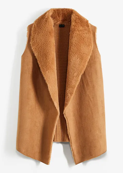 Gilet sans manches en tissu peluche, bonprix