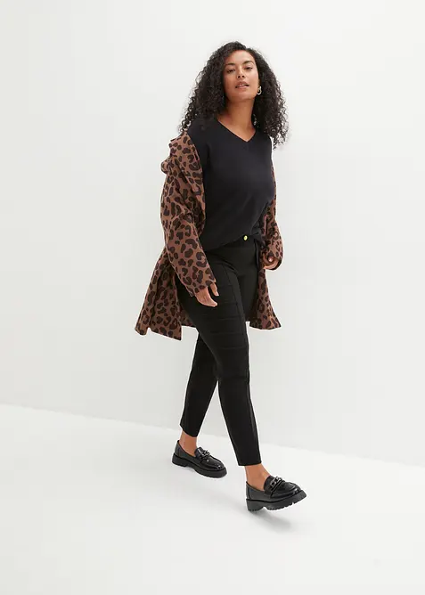 Pantalon extensible à taille élastiquée, viscose majoritaire, bonprix