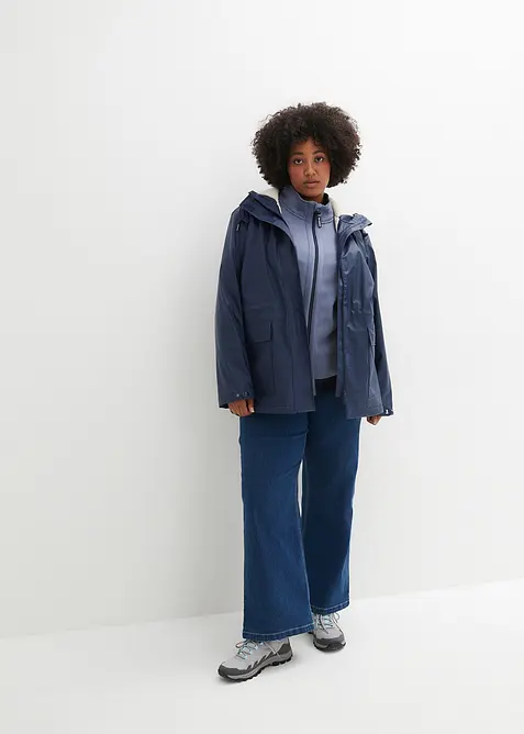 Veste de pluie avec doublure peluche en matière imperméable, bonprix