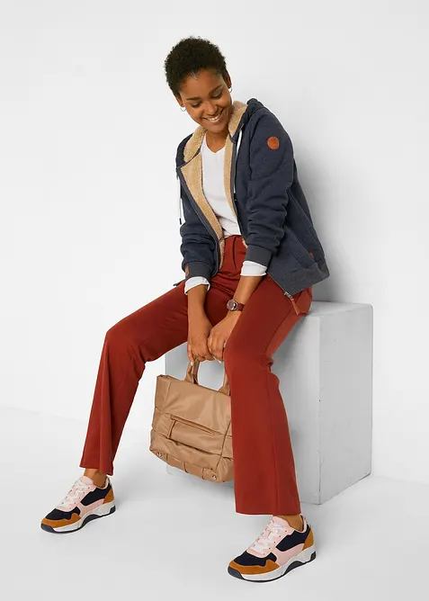 Gilet zippé à capuche avec doublure peluche, bonprix