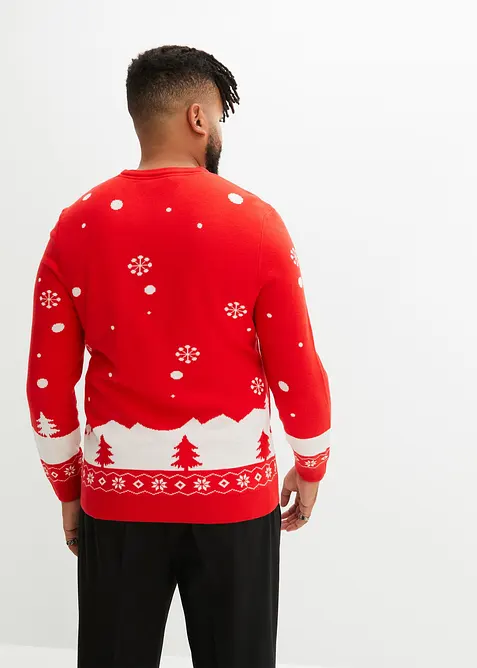 Pull en fine maille avec motif de Noël, bonprix
