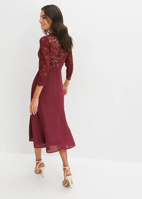 Robe en voile et dentelle, bonprix