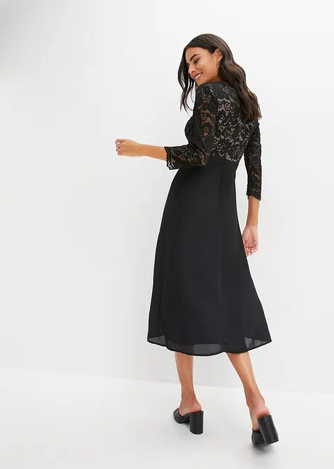 Robe en voile et dentelle, bonprix