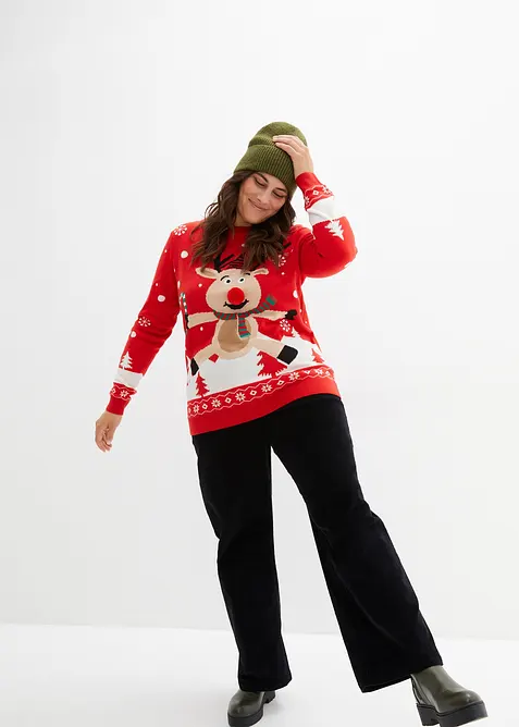 Pull col rond en fine maille, bonprix