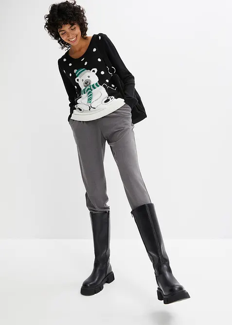 Pantalon avec taille entièrement élastiquée, bonprix