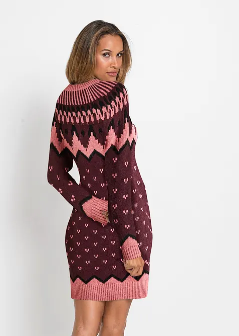 Robe en maille &agrave; motif norv&eacute;gien, bonprix