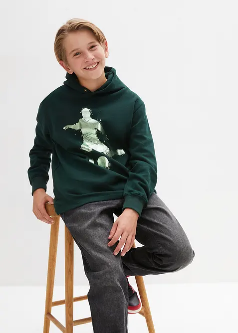 Sweat à capuche doux en coton mélangé, bonprix
