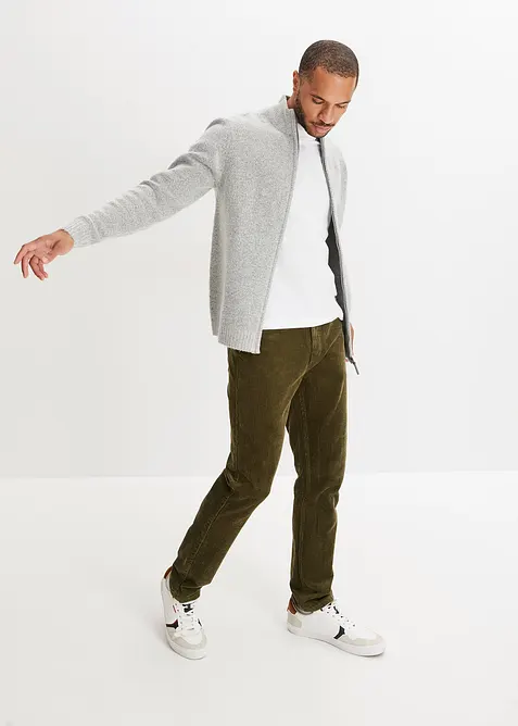 Pantalon en velours côtelé extensible et confortable, Slim, bonprix