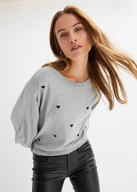 Pull en fine maille de viscose mélangée, bonprix
