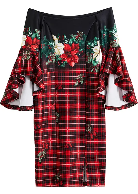 Robe Bardot de Noël en néoprène épais, bonprix