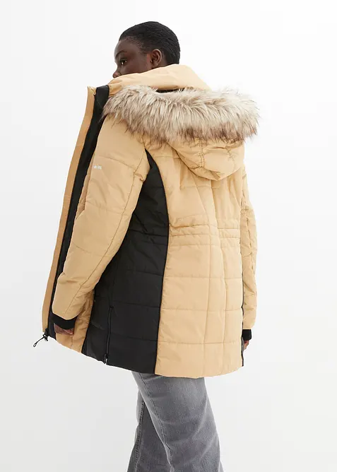 Manteau outdoor imperméable avec bordure peluche, bonprix