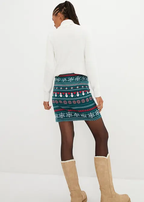 Jupe en coton extensible à imprimé norvégien, bonprix