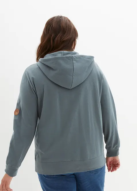 Sweat zipp&eacute; &agrave; capuche, 100% coton, bonprix