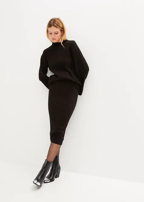 Pull en fine maille texturée, bonprix
