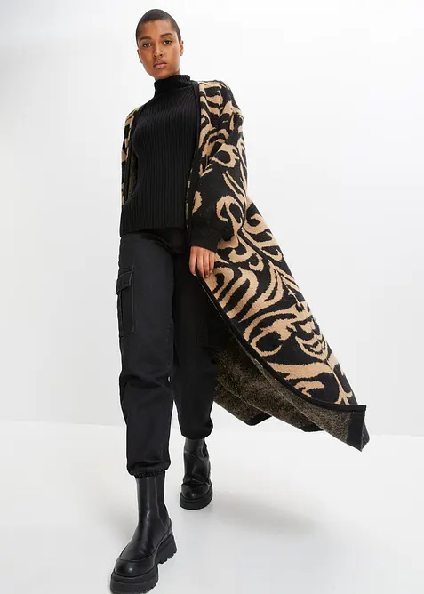 Gilet long en maille, bonprix