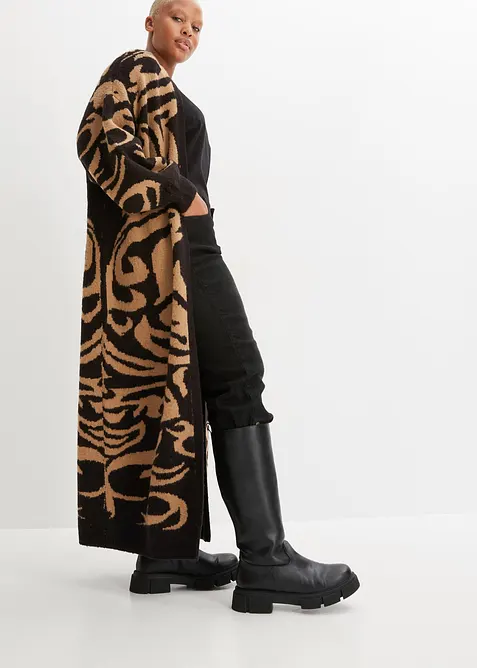 Gilet long en maille, bonprix