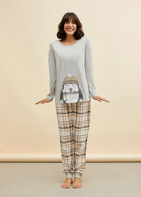 Pyjama avec pantalon en flanelle, bonprix